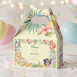 Aquarell Wilde Waldtiere Kindergeburtstag Geschenkschachtel