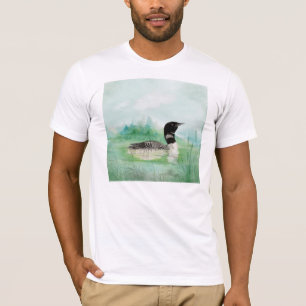 Aquarell-Wildnis-Vogelallgemeine Loonkunst T-Shirt