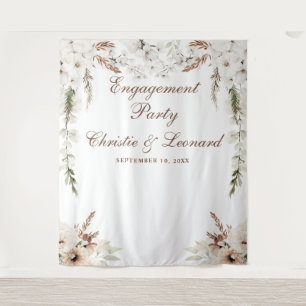 Aquarell-Willkommen-elegante Boho-Verlobungsfeier Wandteppich