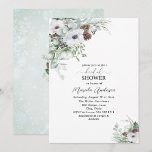 Aquarell Winter Anemones Blume Bridal Showe Einladung
