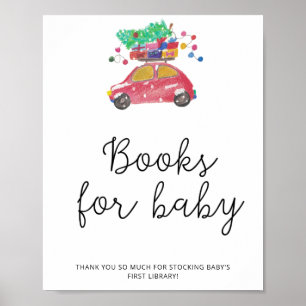 Aquarell-Winter-Autobücher für Baby Poster