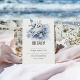 Aquarell Winter Baby Dusche Einladung