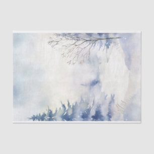 Aquarell-Winter-Schnee in Blautönen Nr. 2 Seidenpapier