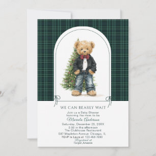 Aquarell-Winter-Teddybär-Weihnachtseinladung Einladung