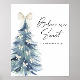 Aquarell-Winterbaum-Babys sind süße Poster