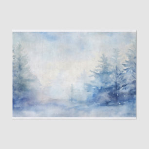 Aquarell-Winterschnee in Blautönen Nr. 1 Seidenpapier