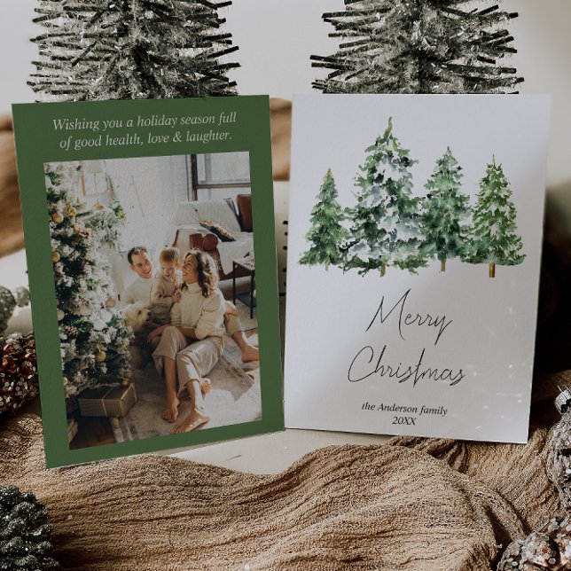 Aquarell Winterschnee Pine Trees Foto Weihnachten (Von Creator hochgeladen)