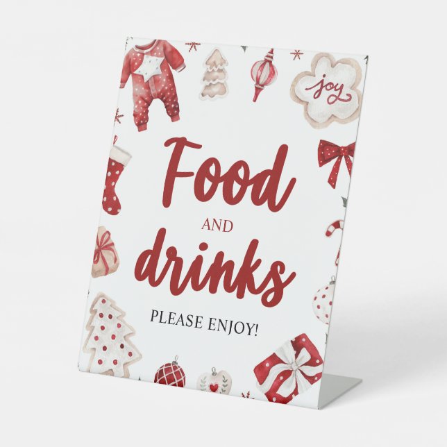 Aquarell Winterweihnachtszeichen Sockelschild (Vorderseite)