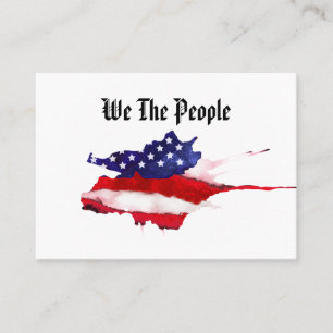*~* Aquarell Wir die "People American Flag" Visitenkarte