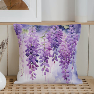 Aquarell Wisteria Flüstert Kissen