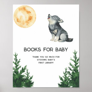 Aquarell-Wolf-Baby-Party - Bücher für das Baby Poster