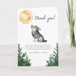Aquarell-Wolf-Baby-Shower-Dankeschön Dankeskarte