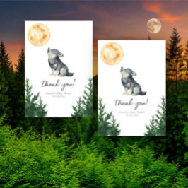 Aquarell-Wolf-Baby-Shower-Dankeschön Dankeskarte