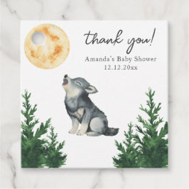 Aquarell-Wolf-Baby-Shower-Dankeschön Geschenkanhänger