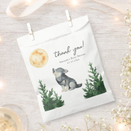 Aquarell-Wolf-Baby-Shower-Dankeschön Geschenktütchen