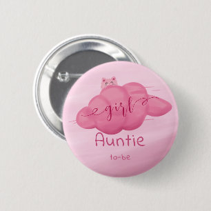 Aquarell-Wolken-Baby-Mädchen-Shower-Tante-in-spe Button