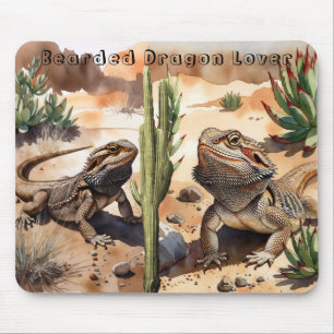 Aquarell-Wüsten-Bartagamen-Mauspad Mousepad