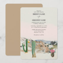 Aquarell-Wüsten-Kaktus-Boho-Hochzeit