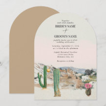 Aquarell-Wüsten-Kaktus-Boho-Hochzeit
