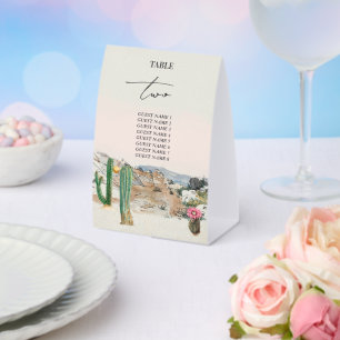 Aquarell-Wüstenkaktus-Boho-Hochzeit Tischaufsteller