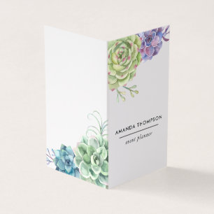 Aquarell Wüstenkaktus Sukkulenten Visitenkarten