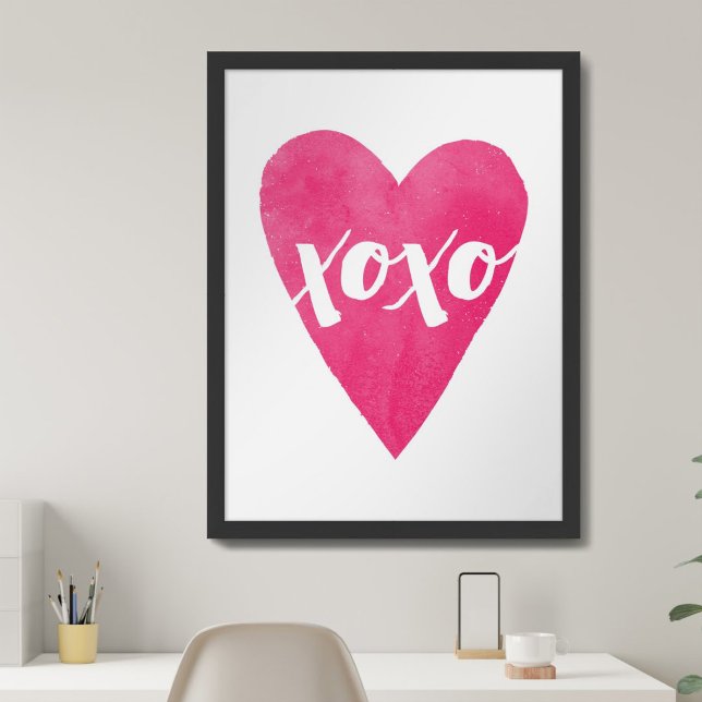 Aquarell XOXO Valentine Kunst - Rosa Poster (Von Creator hochgeladen)