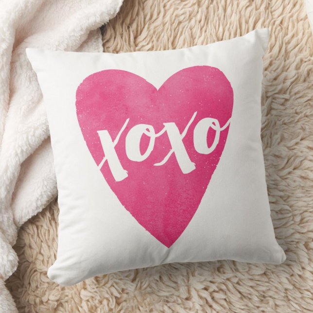 Aquarell XOXO Valentine Pillow - Rosa Kissen (Von Creator hochgeladen)