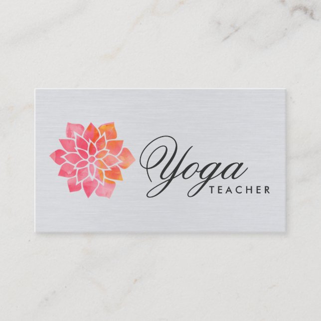Aquarell-Yoga-Lehrer-Visitenkarten Visitenkarte (Vorderseite)