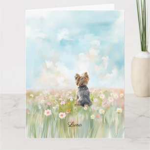 Aquarell Yorkshire Terrier Karte, Beileidskarte Karte
