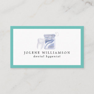Aquarell-Zahn Zahnarzt Dentalhygienikerin Visitenkarte