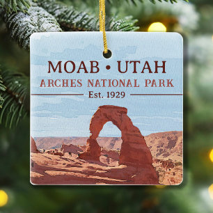 Aquarell Zarter Bogen Moab Utah Nationalpark Keramikornament