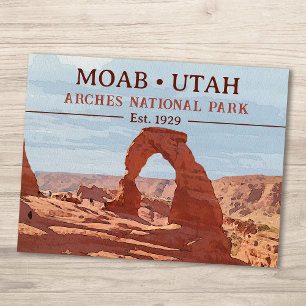 Aquarell Zarter Bogen Moab Utah Nationalpark Postkarte