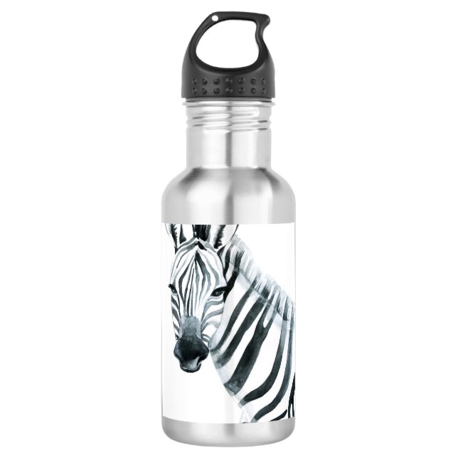 Aquarell Zebra Edelstahlflasche (Vorderseite)