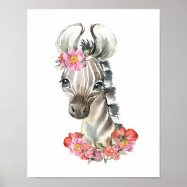 Aquarell Zebra, Safari Kinderzimmer Dekoration, Ki Poster