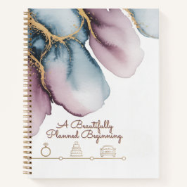 Aquarell-Zeitstrahl | Künstlerisches Hochzeitsdesi Notizbuch