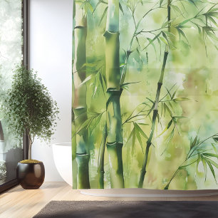 Aquarell-Zen-Bambus-Harmonie Duschvorhang