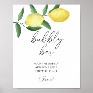 Aquarell-Zitrone Citrus modern - sprudelnde Bar Poster