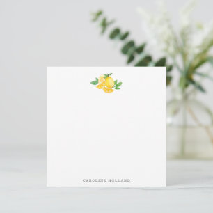 Aquarell-Zitrone einfache personalisierte Korrespo Mitteilungskarte