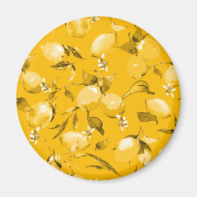 Aquarell-Zitronen 10 Magnet (Vorne)