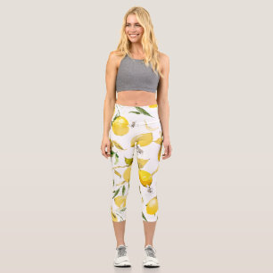 Aquarell-Zitronen 17 Capri Leggings