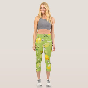 Aquarell-Zitronen 23 Capri Leggings