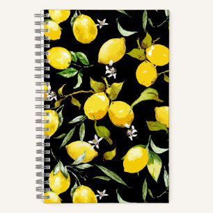 Aquarell-Zitronen 7 Notizbuch