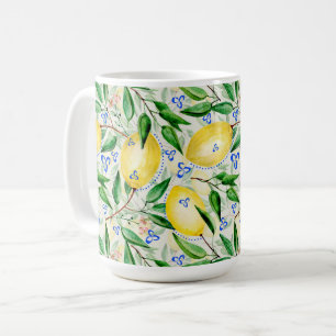 Aquarell-Zitronen Frucht Kaffeetasse