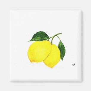Aquarell-Zitronen Früchte Küchendekor chic rustika Magnet