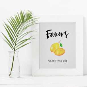 Aquarell-Zitronen-Hochzeitsdusche-Geschenke Schild