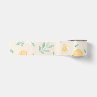 Aquarell-Zitronen-Küchen-Esszimmer-Illustration Satinband