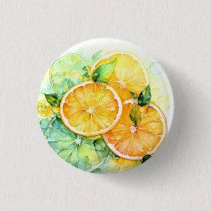 Aquarell-Zitronen-Orange-Lime-Botanik-Küche Button
