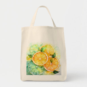 Aquarell-Zitronen-Orange-Lime-Botanik-Küche Tragetasche
