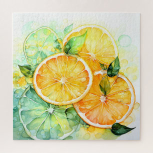 Aquarell-Zitronen-Orange-Lime-Botanikküche