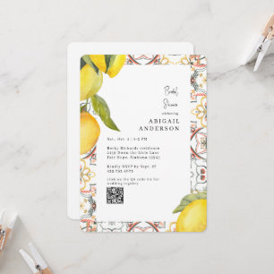 Aquarell-Zitronen Runde Bridal Shower  Einladung